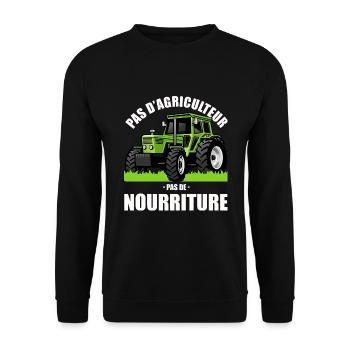 Pas d'agriculture pas de nourriture - Sweat-shirt Unisexe - noir - Devant - Alina (178cm) & Michal (187cm)