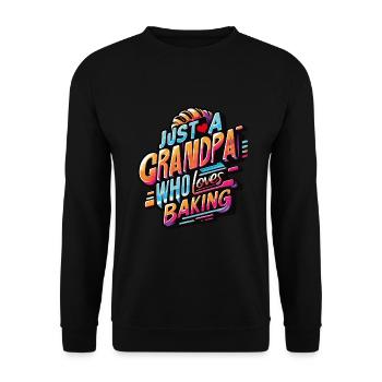 Grandpa is a baker, our grandpa likes to bake - Unisex Sweatshirt - black - Front - Alina (178cm) & Michal (187cm)