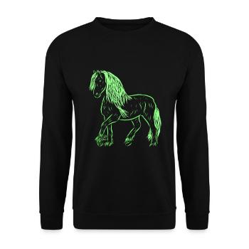 Pferd - Unisex Pullover - Schwarz - Vorne - Alina (178cm) & Michal (187cm)