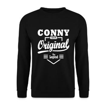 Geschenk Conny original personalisierter Vorname conny - Unisex Pullover - Schwarz - Vorne - Alina (178cm) & Michal (187cm)