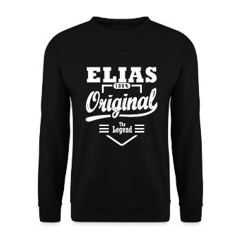 Gift Elias original personalized first name elias - Unisex Sweatshirt - black - Front - Alina (178cm) & Michal (187cm)