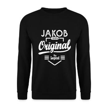 Gift Jakob original personalized name jakob - Unisex Sweatshirt - black - Front - Alina (178cm) & Michal (187cm)