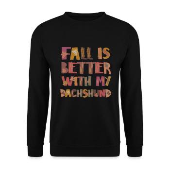 Thankful for my Dackel Hund Herbst Dankbarkeit - Unisex Pullover - Schwarz - Vorne - Alina (178cm) & Michal (187cm)