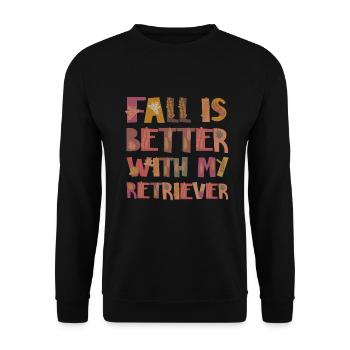 Thankful for my Retriever Hund Herbst Dankbarkeit - Unisex Pullover - Schwarz - Vorne - Alina (178cm) & Michal (187cm)