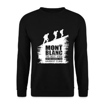 Mountaineering Mont Blanc Mountain Sport - Unisex Sweatshirt - black - Front - Alina (178cm) & Michal (187cm)