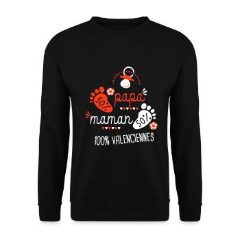 Valenciennes foot bébé supporter club football va - Sweat-shirt Unisexe - noir - Devant - Alina (178cm) & Michal (187cm)