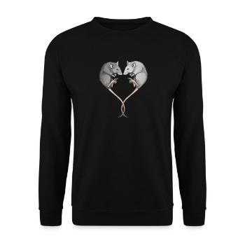 Hausratte - Unisex Pullover - Schwarz - Vorne - Alina (178cm) & Michal (187cm)