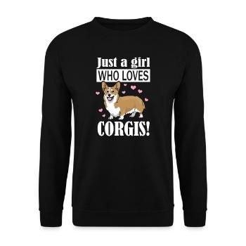 Corgi - Unisex Sweatshirt - black - Front - Alina (178cm) & Michal (187cm)