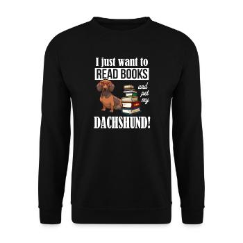 Dachshund - Unisex Sweatshirt - black - Front - Alina (178cm) & Michal (187cm)
