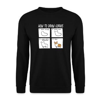 corgi - Unisex Sweatshirt - black - Front - Alina (178cm) & Michal (187cm)