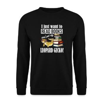 Leopardgecko - Unisex Pullover - Schwarz - Vorne - Alina (178cm) & Michal (187cm)