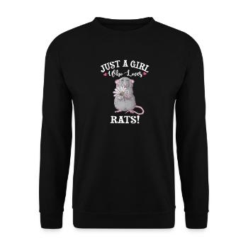 Hausratte - Unisex Pullover - Schwarz - Vorne - Alina (178cm) & Michal (187cm)