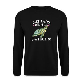 Tortue marine - Sweat-shirt Unisexe - noir - Devant - Alina (178cm) & Michal (187cm)