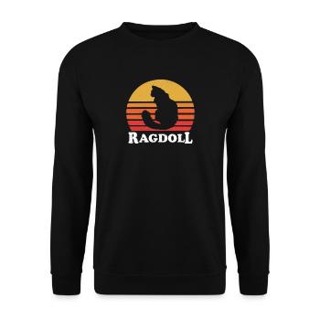 Ragdoll Katze - Unisex Pullover - Schwarz - Vorne - Alina (178cm) & Michal (187cm)