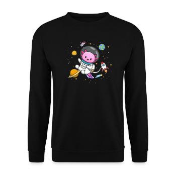 Axolotl - Unisex Sweatshirt - black - Front - Alina (178cm) & Michal (187cm)