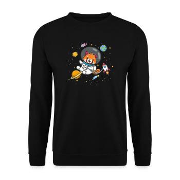 Kleiner Panda - Unisex Pullover - Schwarz - Vorne - Alina (178cm) & Michal (187cm)