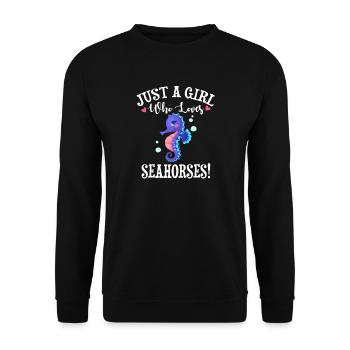 Seepferdchen - Unisex Pullover - Schwarz - Vorne - Alina (178cm) & Michal (187cm)