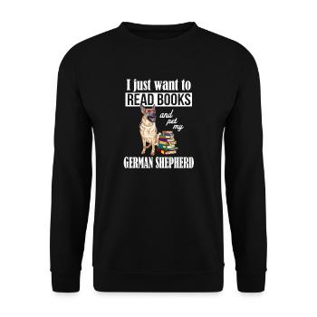 German Shepherd - Unisex Sweatshirt - black - Front - Alina (178cm) & Michal (187cm)