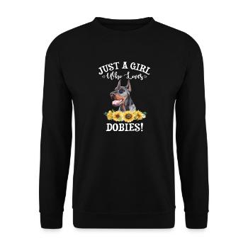 Dobermann - Unisex Pullover - Schwarz - Vorne - Alina (178cm) & Michal (187cm)