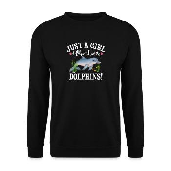 Delfin - Unisex Pullover - Schwarz - Vorne - Alina (178cm) & Michal (187cm)