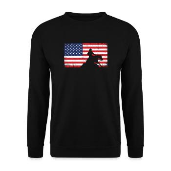 Reining Horse - Unisex Sweatshirt - black - Front - Alina (178cm) & Michal (187cm)