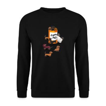 Dackel - Unisex Pullover - Schwarz - Vorne - Alina (178cm) & Michal (187cm)