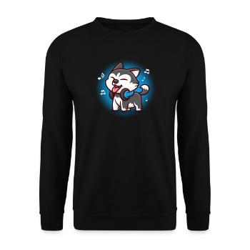 Sibirischer Husky - Unisex Pullover - Schwarz - Vorne - Alina (178cm) & Michal (187cm)