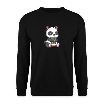 Panda - Unisex Pullover - Schwarz - Vorne - Alina (178cm) & Michal (187cm)