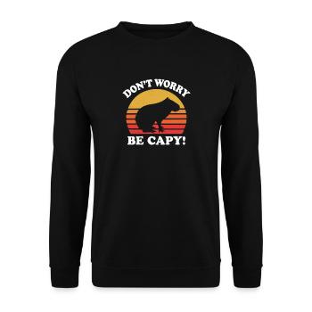 Capybara - Unisex Pullover - Schwarz - Vorne - Alina (178cm) & Michal (187cm)