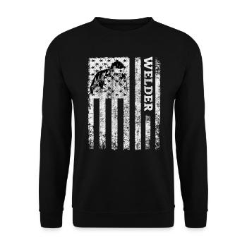 American Flag Welding Welder Construction - Sweat-shirt Unisexe - noir - Devant - Alina (178cm) & Michal (187cm)