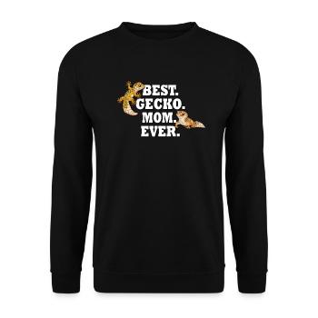 Leopardgecko - Unisex Pullover - Schwarz - Vorne - Alina (178cm) & Michal (187cm)