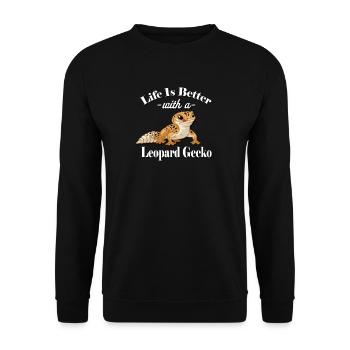Leopard Gecko - Unisex Sweatshirt - black - Front - Alina (178cm) & Michal (187cm)
