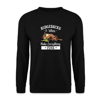 Rhodesian Ridgeback - Unisex Sweatshirt - black - Front - Alina (178cm) & Michal (187cm)