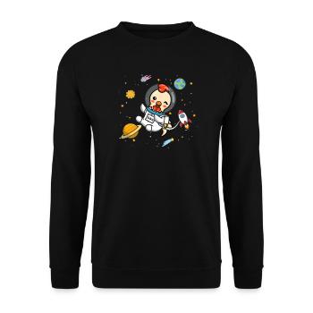 Poulet - Sweat-shirt Unisexe - noir - Devant - Alina (178cm) & Michal (187cm)