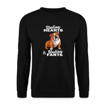 Bouledogue anglais - Sweat-shirt Unisexe - noir - Devant - Alina (178cm) & Michal (187cm)