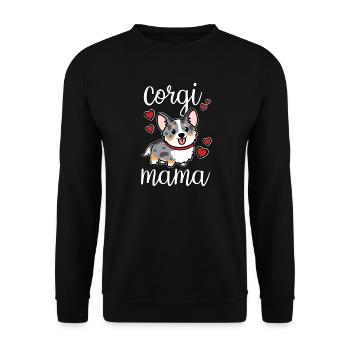 Merle Corgi bleu - Sweat-shirt Unisexe - noir - Devant - Alina (178cm) & Michal (187cm)