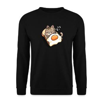 Chat tigré brun - Sweat-shirt Unisexe - noir - Devant - Alina (178cm) & Michal (187cm)