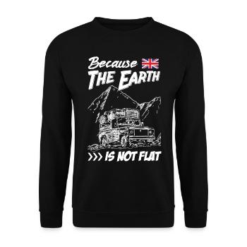Landy because The Earth Is Not Flat - Unisex Sweatshirt - black - Front - Alina (178cm) & Michal (187cm)