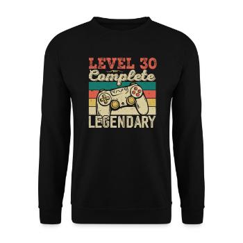 Niveau 30 Complete, Cadeau D'anniversaire 30 Ans - Sweat-shirt Unisexe - noir - Devant - Alina (178cm) & Michal (187cm)
