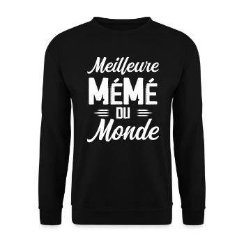 Cadeau Mémé Meilleure Mémé du Monde - Sweat-shirt Unisexe - noir - Devant - Alina (178cm) & Michal (187cm)
