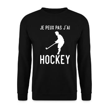 Hockey - Je Peux Pas J'ai Hockey Hockeyeur - Sweat-shirt Unisexe - noir - Devant - Alina (178cm) & Michal (187cm)