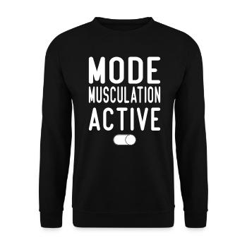 Mode Musculation Activé | Idée Cadeau - Sweat-shirt Unisexe - noir - Devant - Alina (178cm) & Michal (187cm)