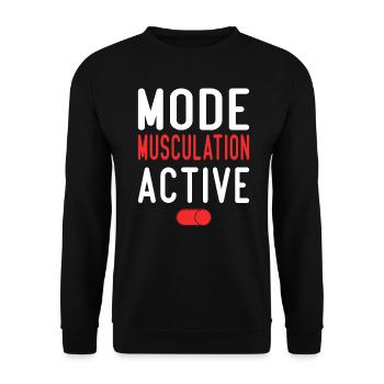 Mode Musculation Activé | Idée Cadeau - Sweat-shirt Unisexe - noir - Devant - Alina (178cm) & Michal (187cm)