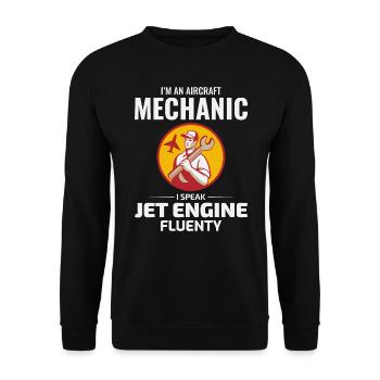 Mécanicien d’aéronefs Technicien d’entretien aéronautique - Sweat-shirt Unisexe - noir - Devant - Alina (178cm) & Michal (187cm)