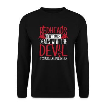 Redheads Don't Make Deals With the Devil - Unisex Sweatshirt - black - Front - Alina (178cm) & Michal (187cm)