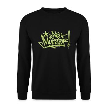 Neumünster Graffiti T Shirt - Unisex Pullover - Schwarz - Vorne - Alina (178cm) & Michal (187cm)