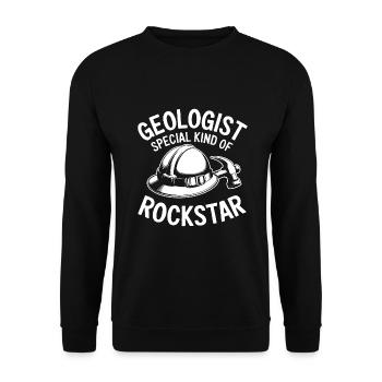 Geologe ein besonderer Rock Star - Unisex Pullover - Schwarz - Vorne - Alina (178cm) & Michal (187cm)