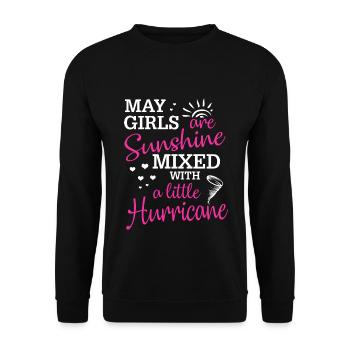 Que les filles soient ensoleillées avec un ouragan - Sweat-shirt Unisexe - noir - Devant - Alina (178cm) & Michal (187cm)