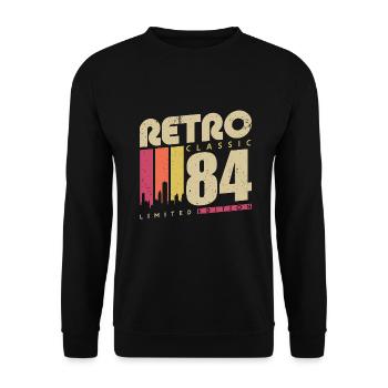 Rétro Classique 1984 Vintage Cadeau d’anniversaire - Sweat-shirt Unisexe - noir - Devant - Alina (178cm) & Michal (187cm)