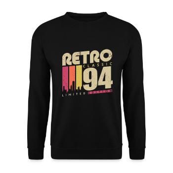 Rétro Classique 1994 Vintage Cadeau d’anniversaire - Sweat-shirt Unisexe - noir - Devant - Alina (178cm) & Michal (187cm)